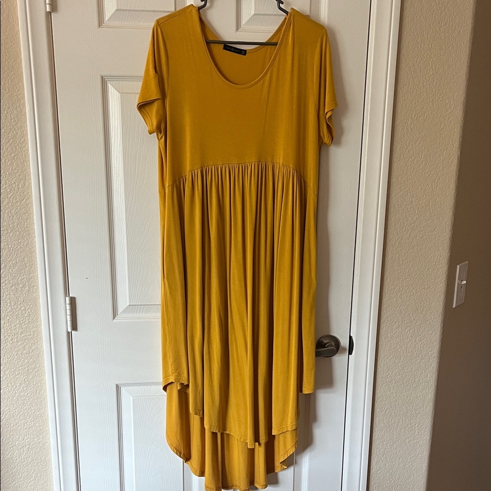 Chic Mustard High-Low Dress